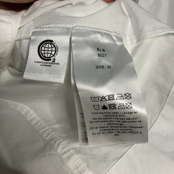 Ganni Poplin Puff Sleeve Blouse Womens 0 White Milkmaid Prairie Coquette - Picture 5 of 11